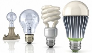 LED vs CLF vs Incandescent light bulb